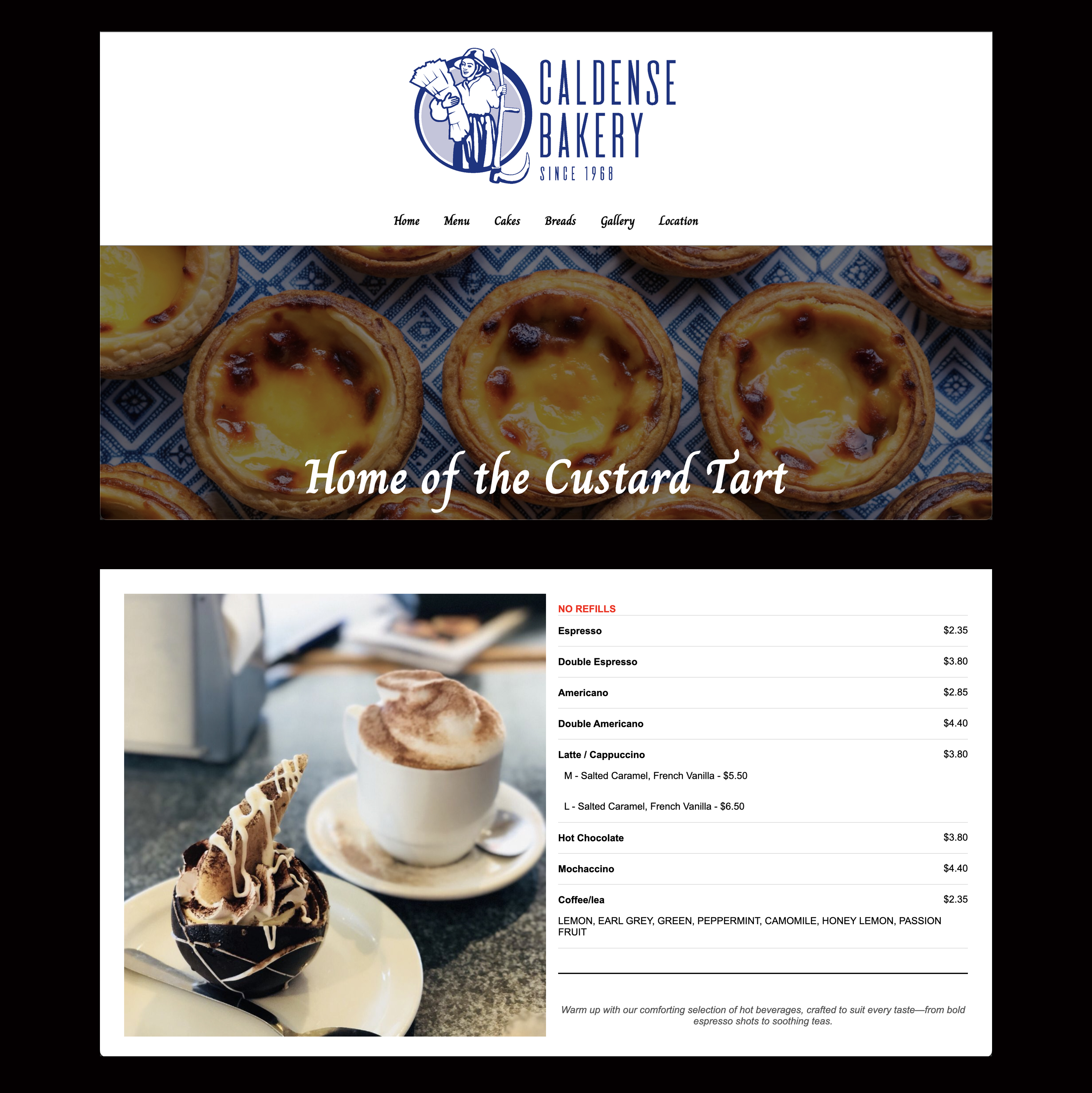 Caldense Bakery Website